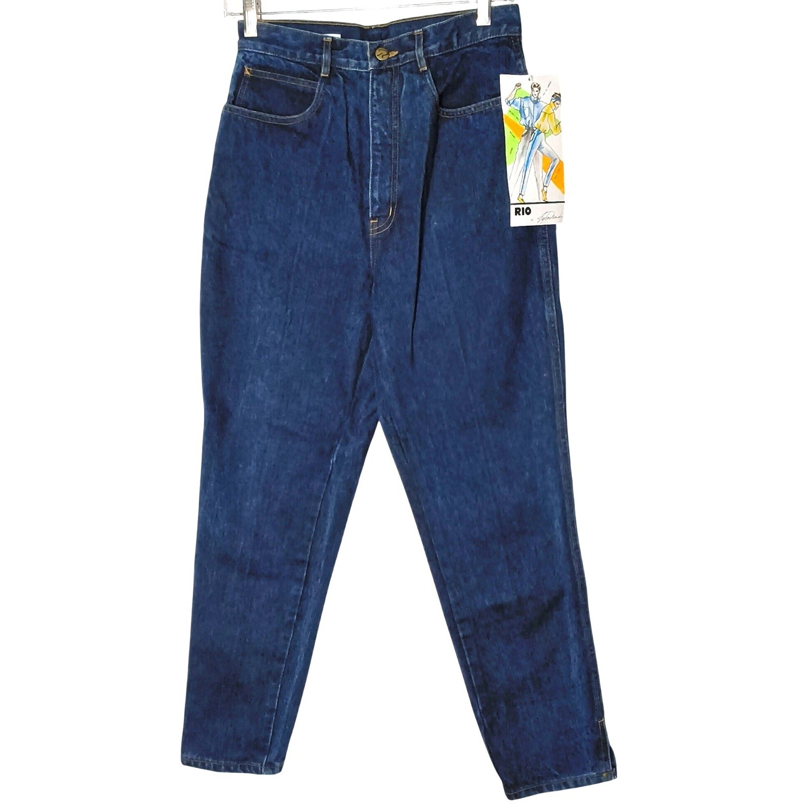 Rio High Rise Tapered Leg Jeans Women Size 9 Dark Wash Vintage Deadstock