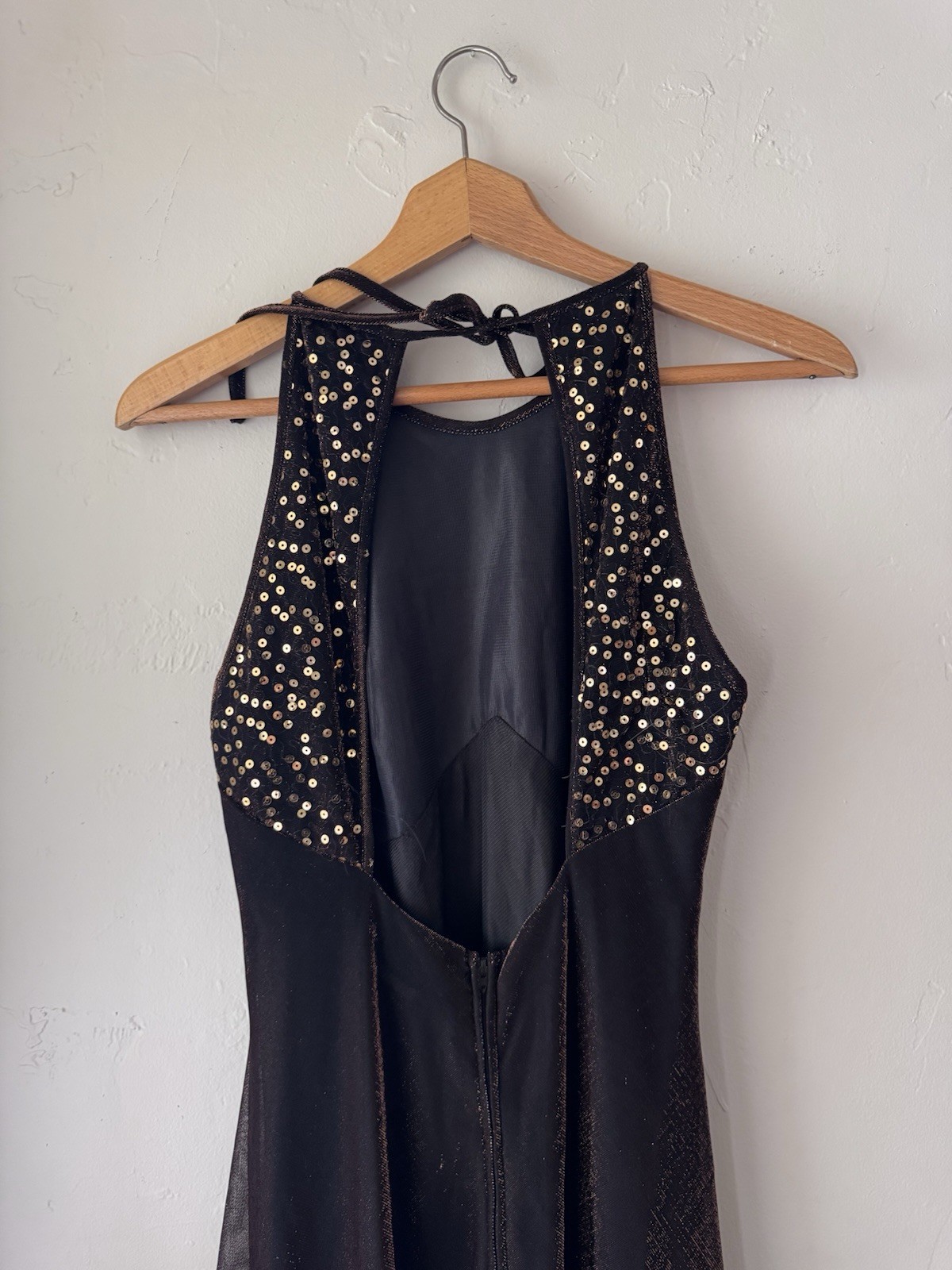 Vintage Blondie And Me Evening Metallic Long Backless Dress Size:11-12 USA
