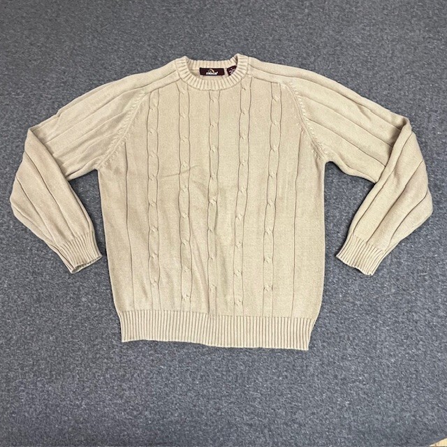 Jordache Sweater Womens? Size Large Cable Knit Long Sleeve Pullover Tan