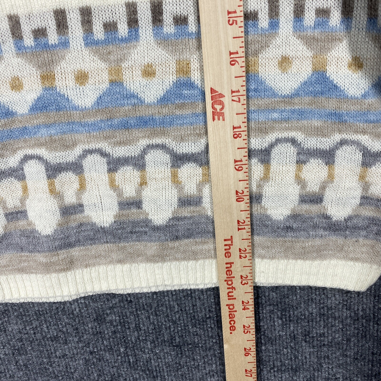 VINTAGE 60s Jersild Fair Isle Crewneck Sweater Women Size Large Nordic Acrylic