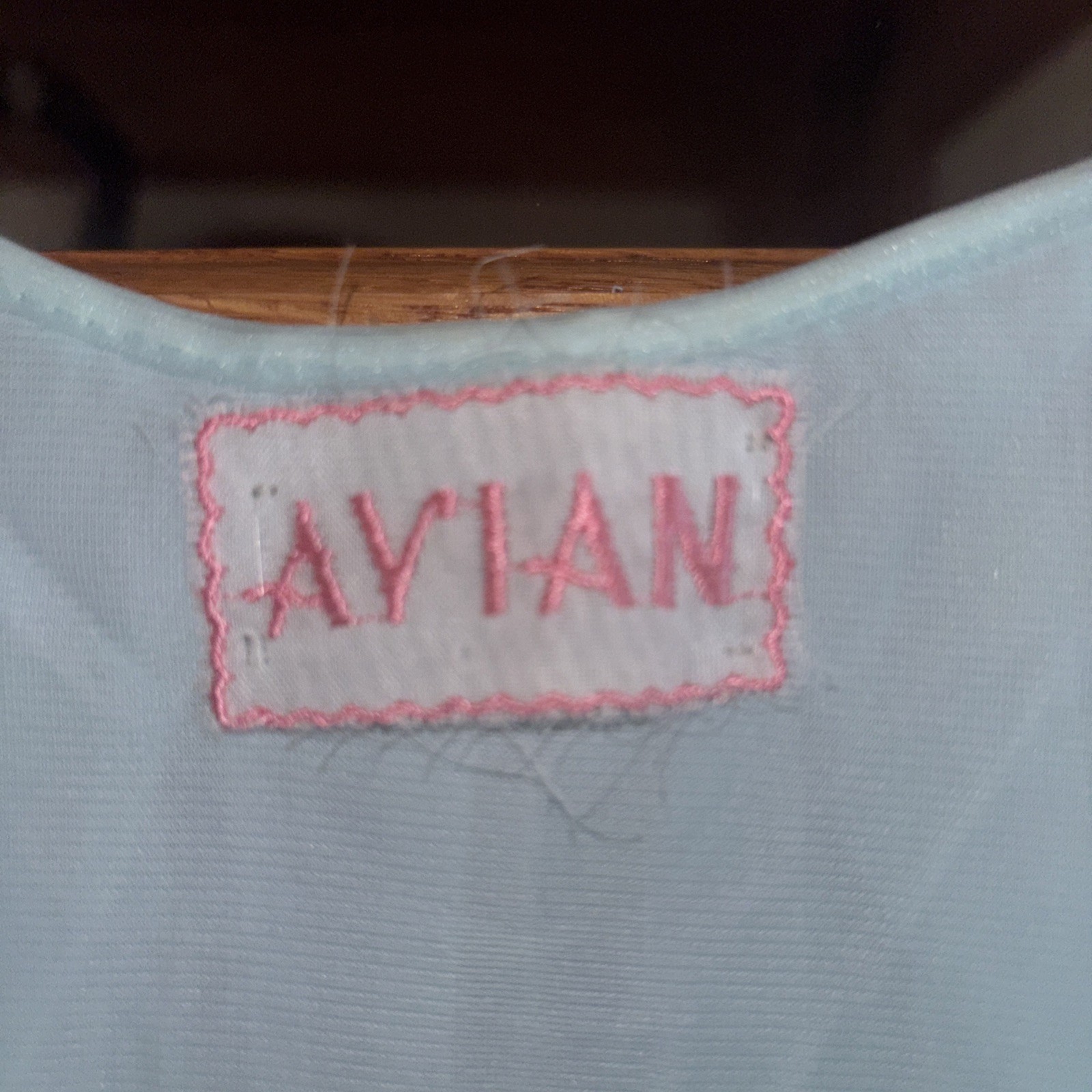 Vintage Avian Aqua Nylon Lingerie Nightgown Medium