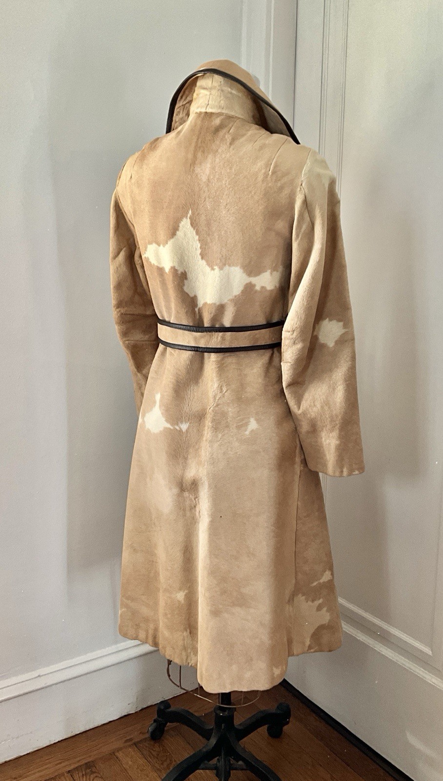 Vintage 1960’s I. Magnin Splash White Pony Hair Belted Coat