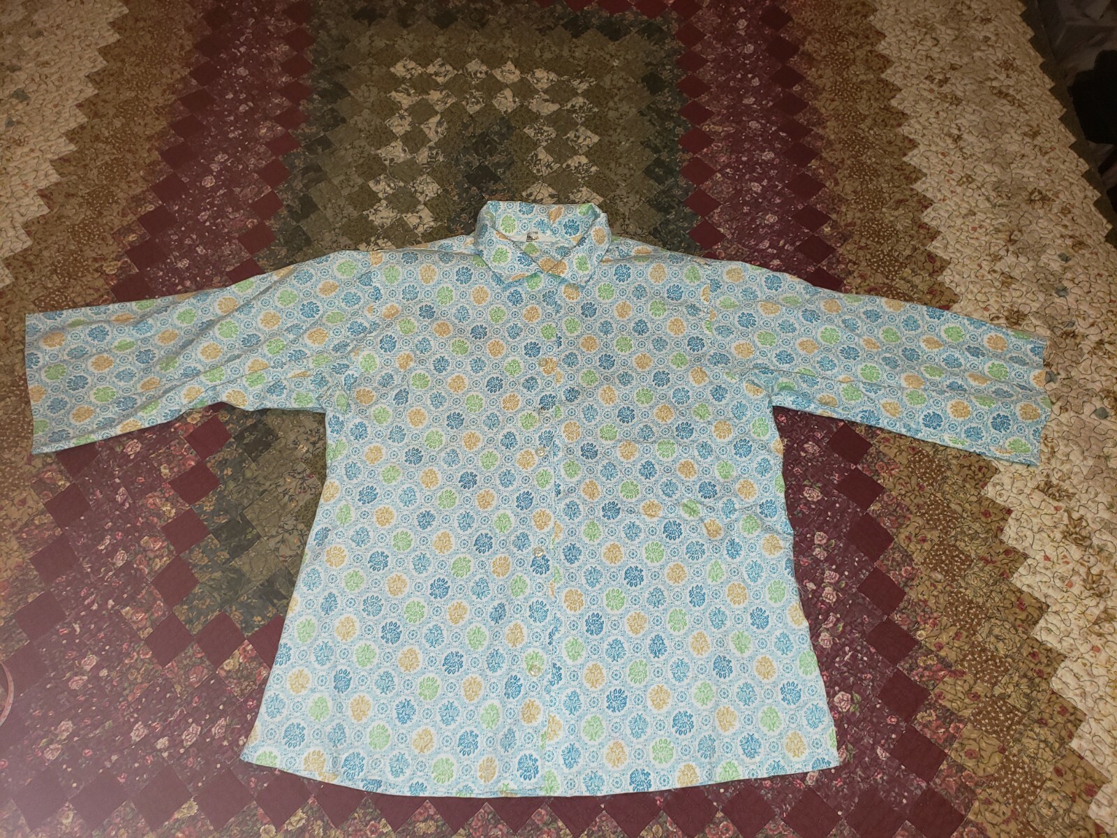Vintage Sears Fashion Size 14 Shirt, Looks Small, Small Stain, Dingy Armpits
