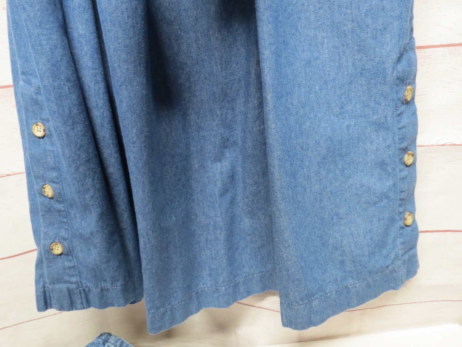 Vintage Gotcha Covered Size 12 Petite Pull On Denim Jean Skirt Elastic Waist