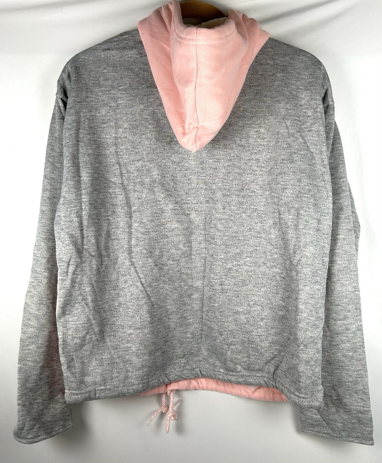 NWT Vintage Choices Gitano Pink Gray Colorblock Hoodie Sweatshirt Womens M