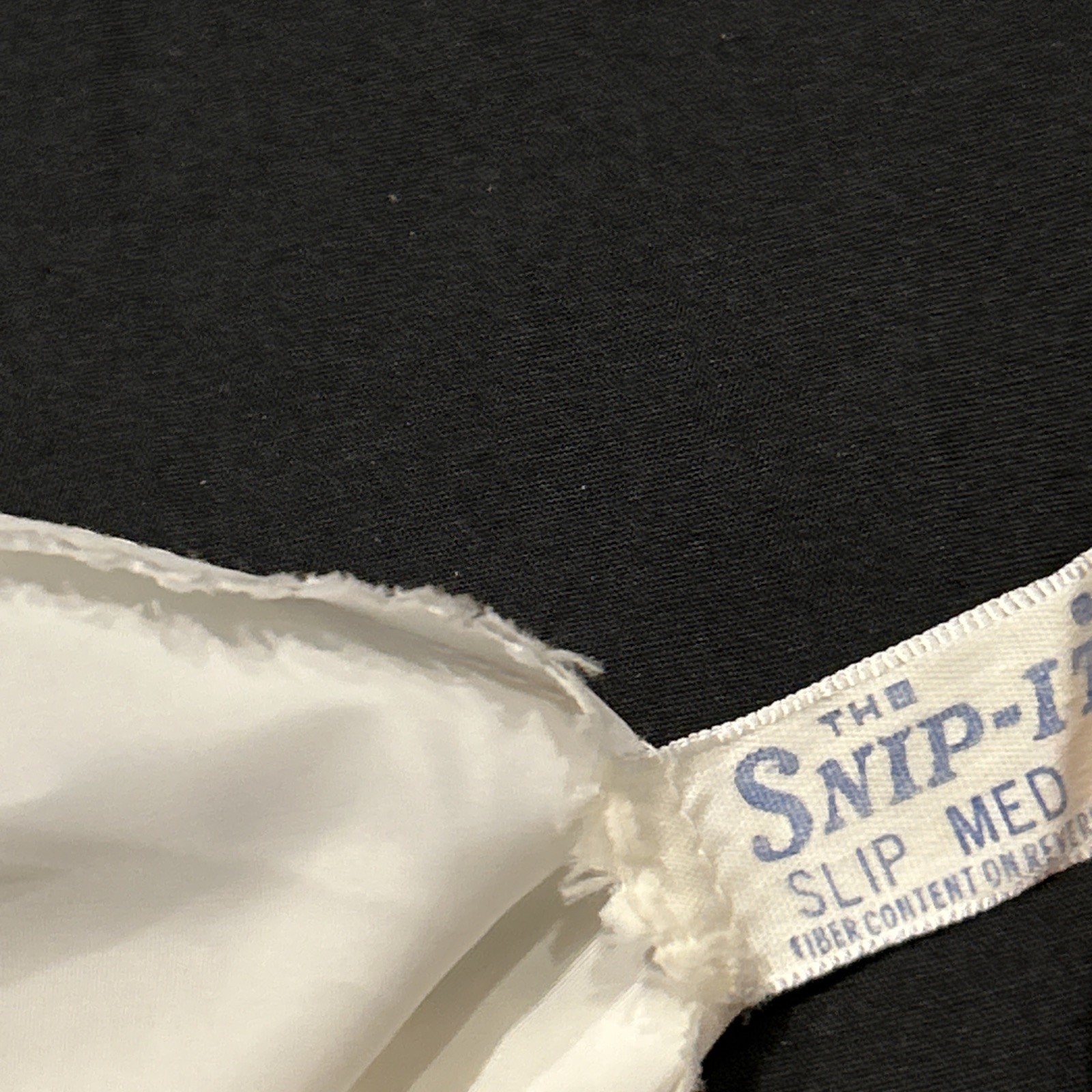 VTG White Slip Skirt Maxi The Snip-It Size M 70s Nylon Blend Embroidered Hem B18