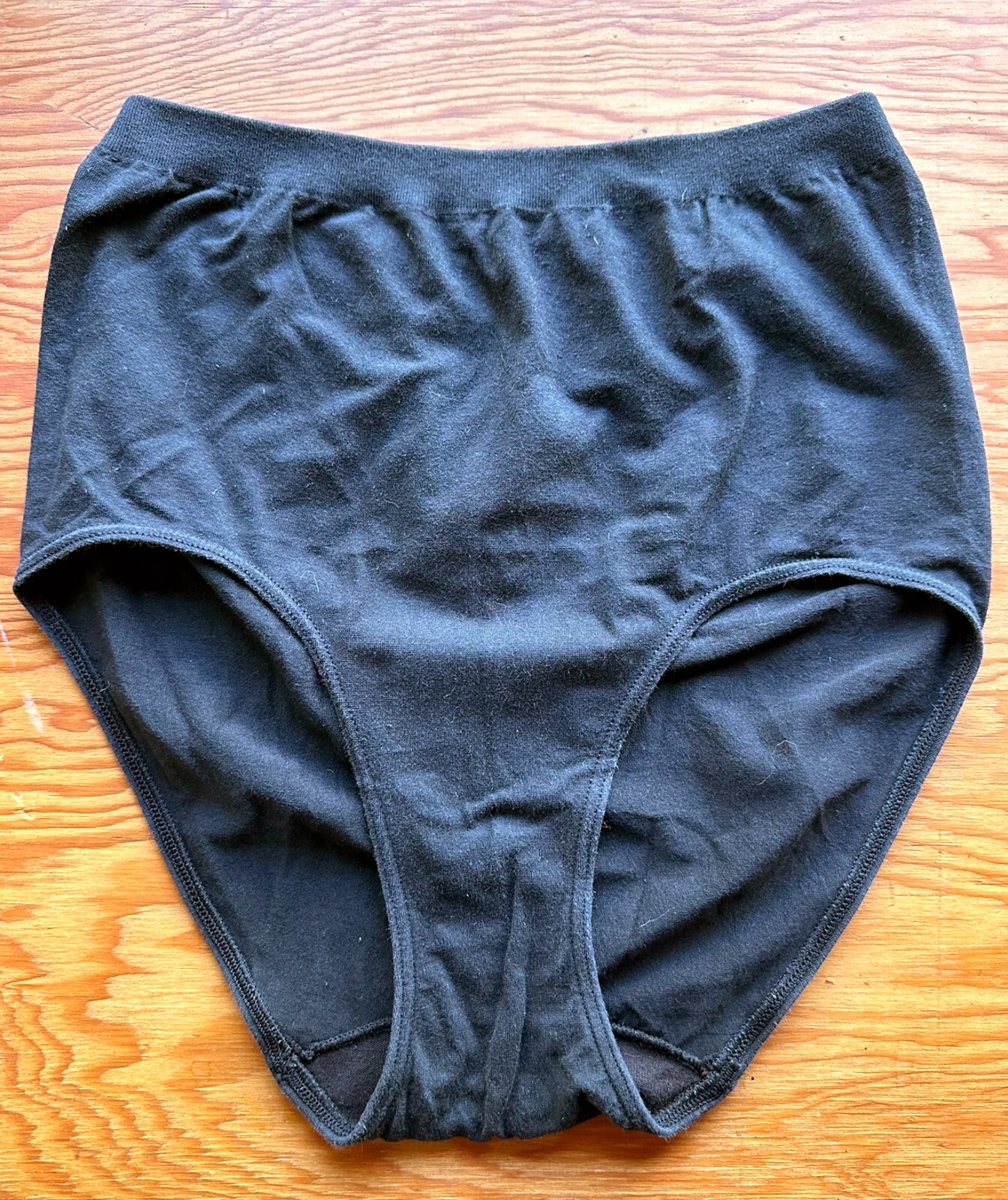Vintage BARELY THERE Size 6/7 Black Cotton Panties Briefs