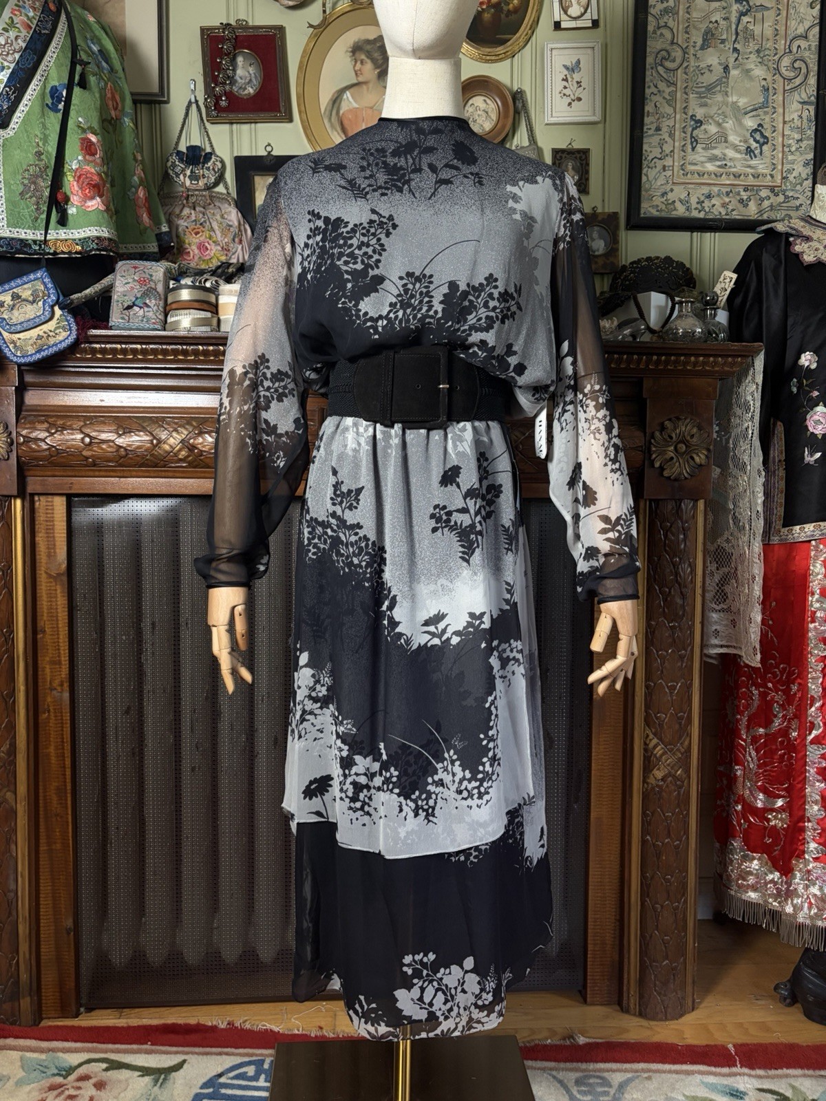 Vintage 1980s Hanae Mori Boutique Deadstock Dress, NOS
