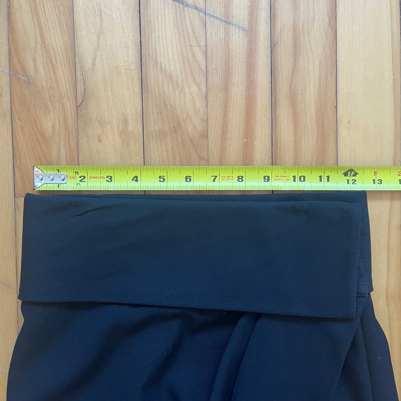 Emporio Armani Vintage Black Wrap Midi Skirt High Waist Wool Made in Italy Sz 42