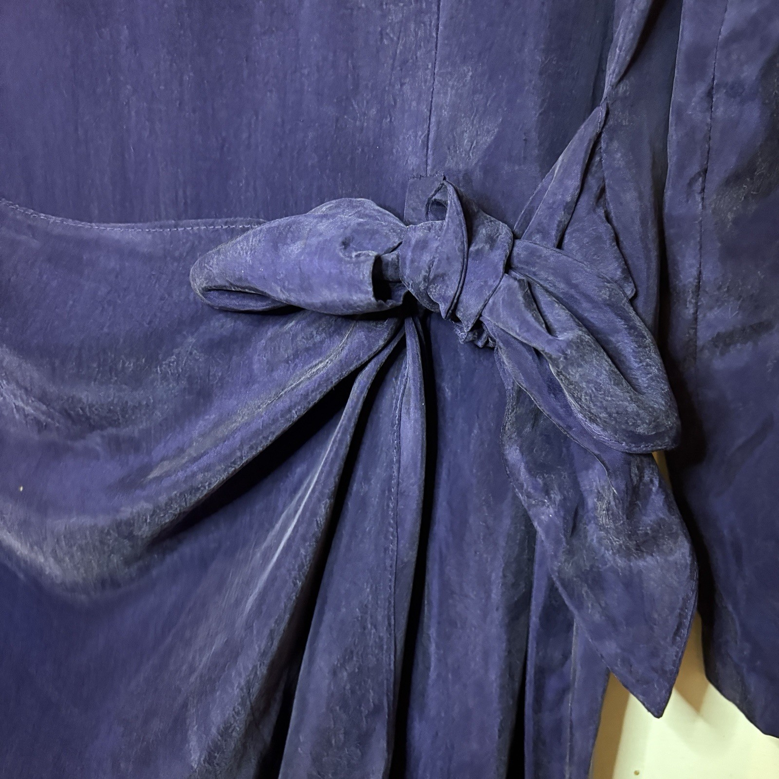 Vintage 80s K.C. Spencer Purple Bow Cocktail Dress Size 12 Made in USA