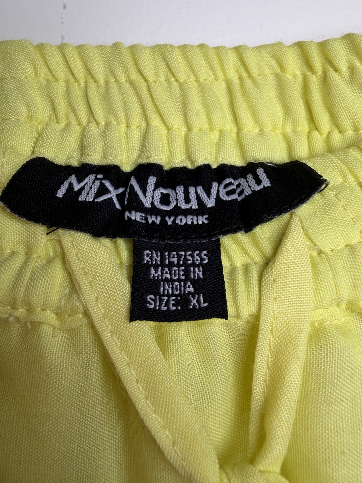 Vintage Y2K Mix Nouveau Yellow Smocked Waist Maxi Skirt Boho Beaded Tassels XL
