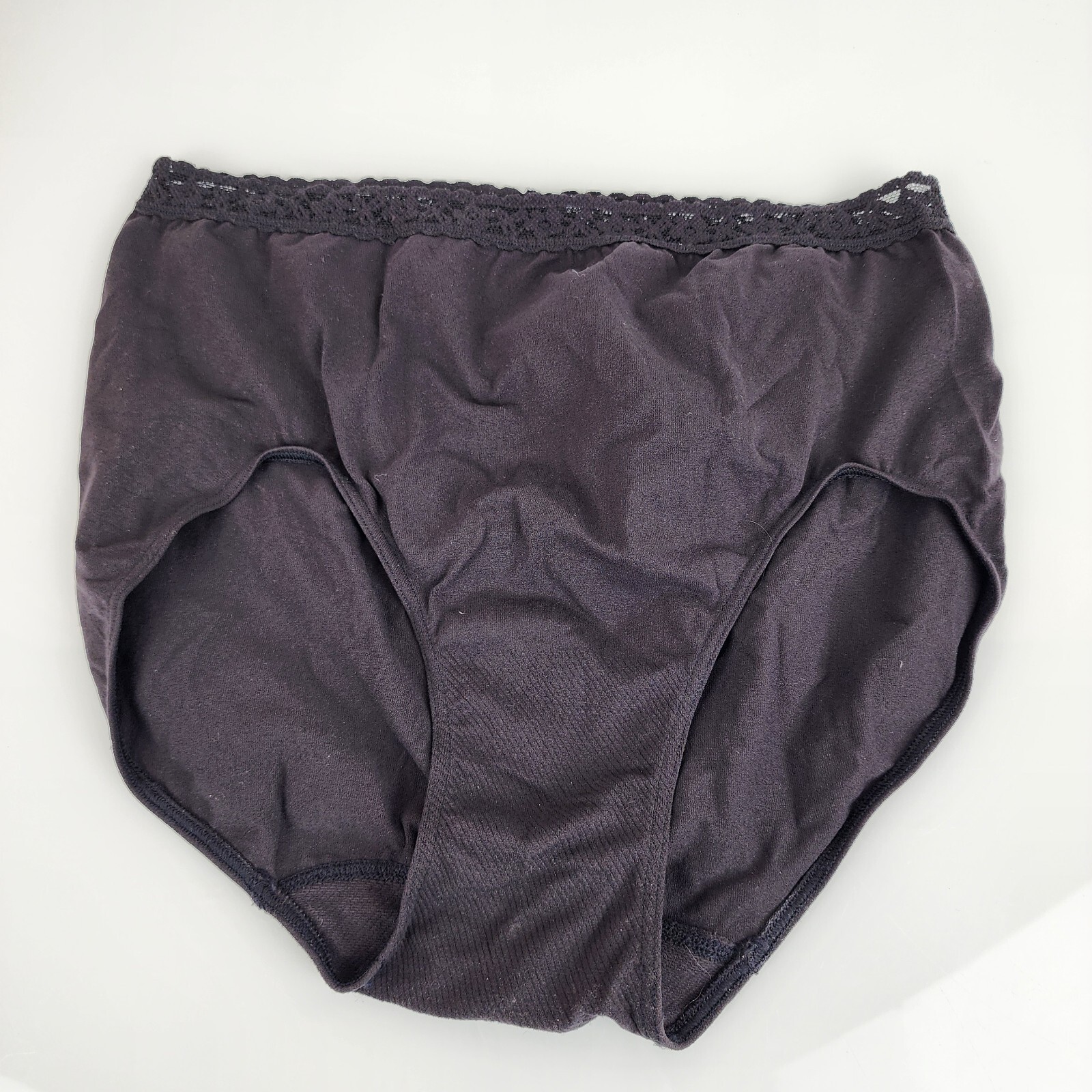 Bali Brief Panties Size 8 / XL 2649 100% Nylon 1 Pair Black Seamless Microfiber