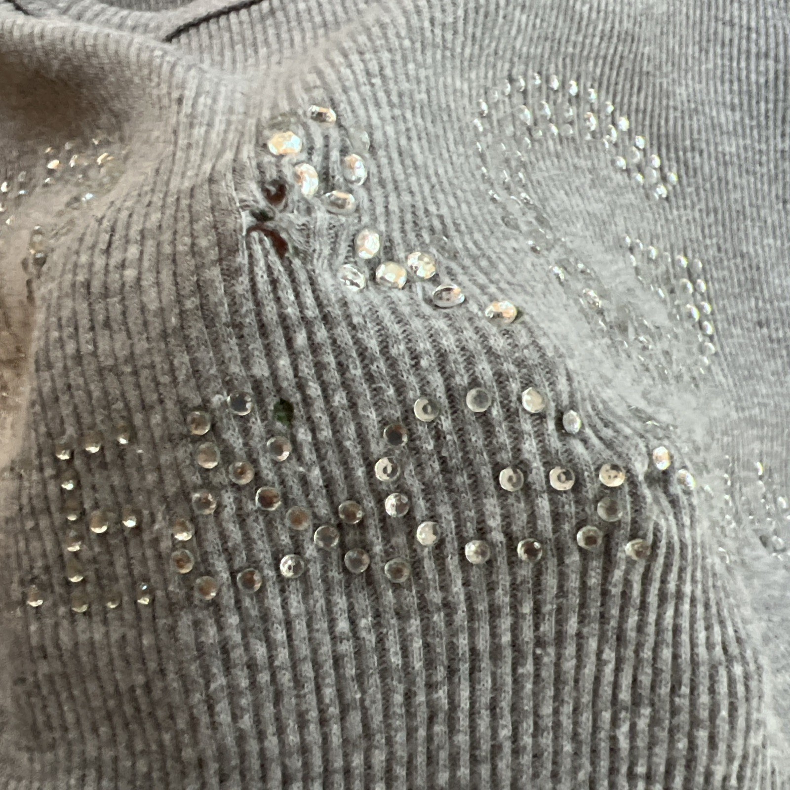Y2K Dolce & Gabbana D&G Rhinestone Letters Spellout Logo Gray Tank Top Women XL