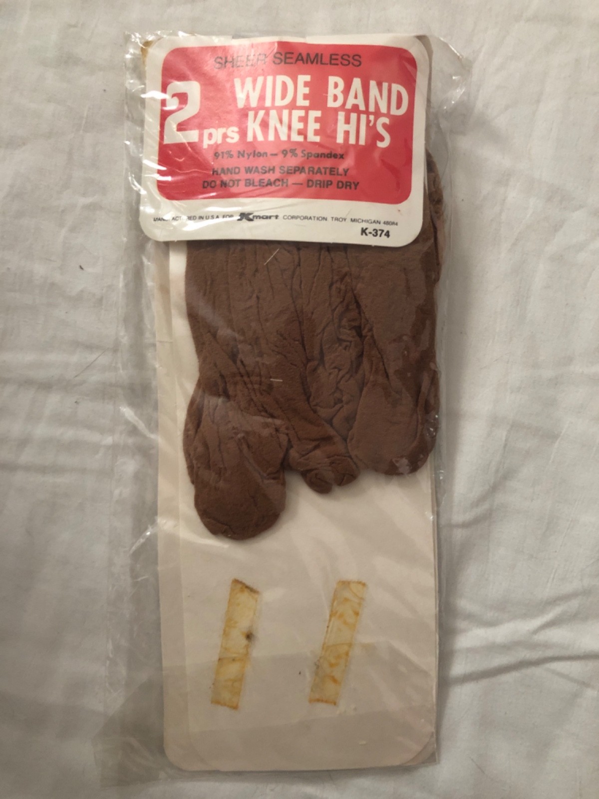 Size 8 1/2 to 11 Vintage KMart Queen Size Total Wide Band Knee High Stockings