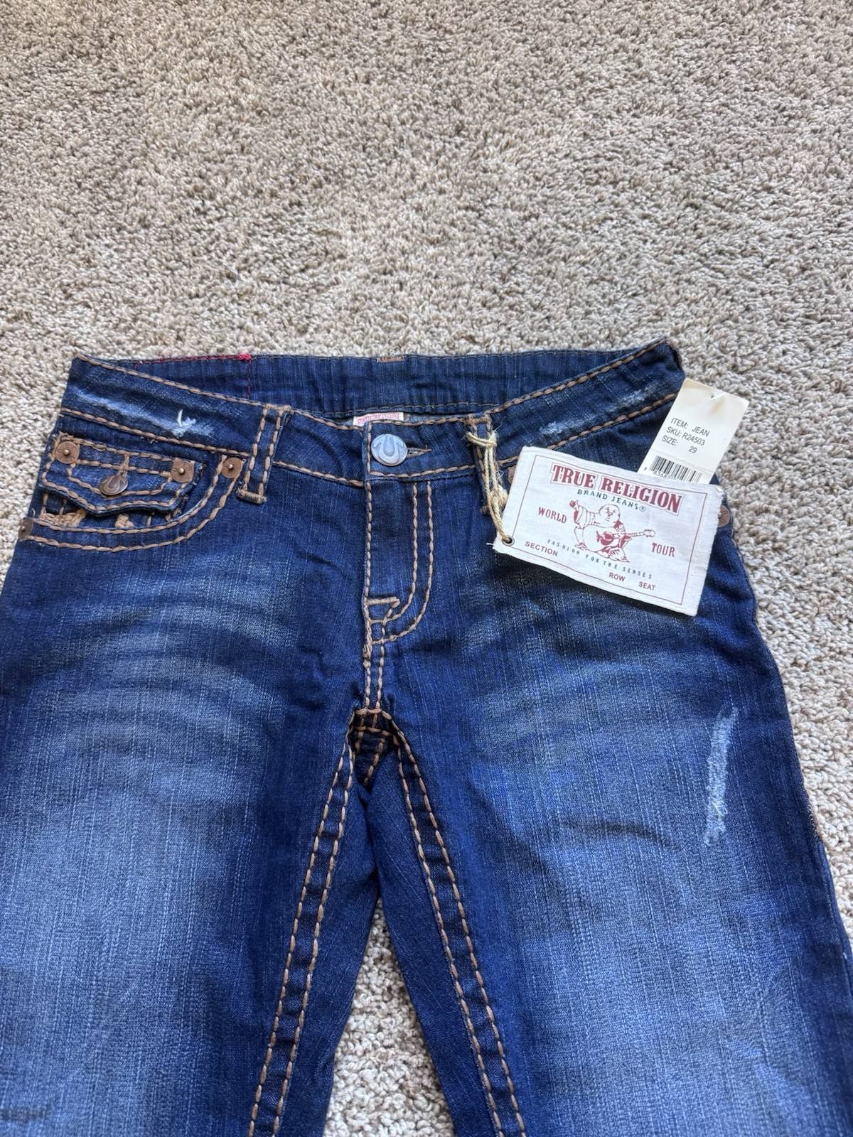True Religion Women’s Billy Big T skinny Jeans 245030MBTE USA Y2K Vintage