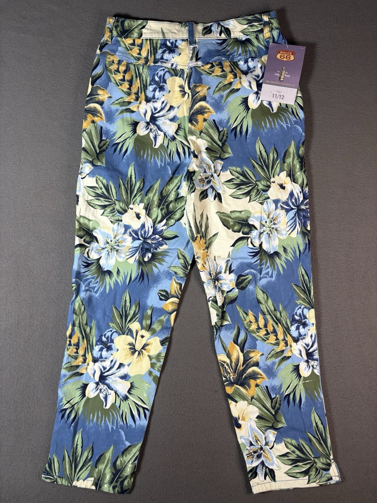 Vintage ROUTE 66 Flower Print pants Size 11/12 (28×26) NWT 90s Y2K 2000s