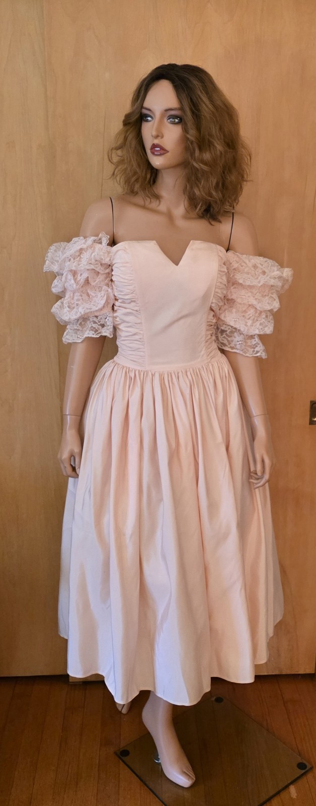 GUNNE SAX ~ VINTAGE 80’S PINK FRILLY PROM FORMAL DRESS ~ Refer To Measurements