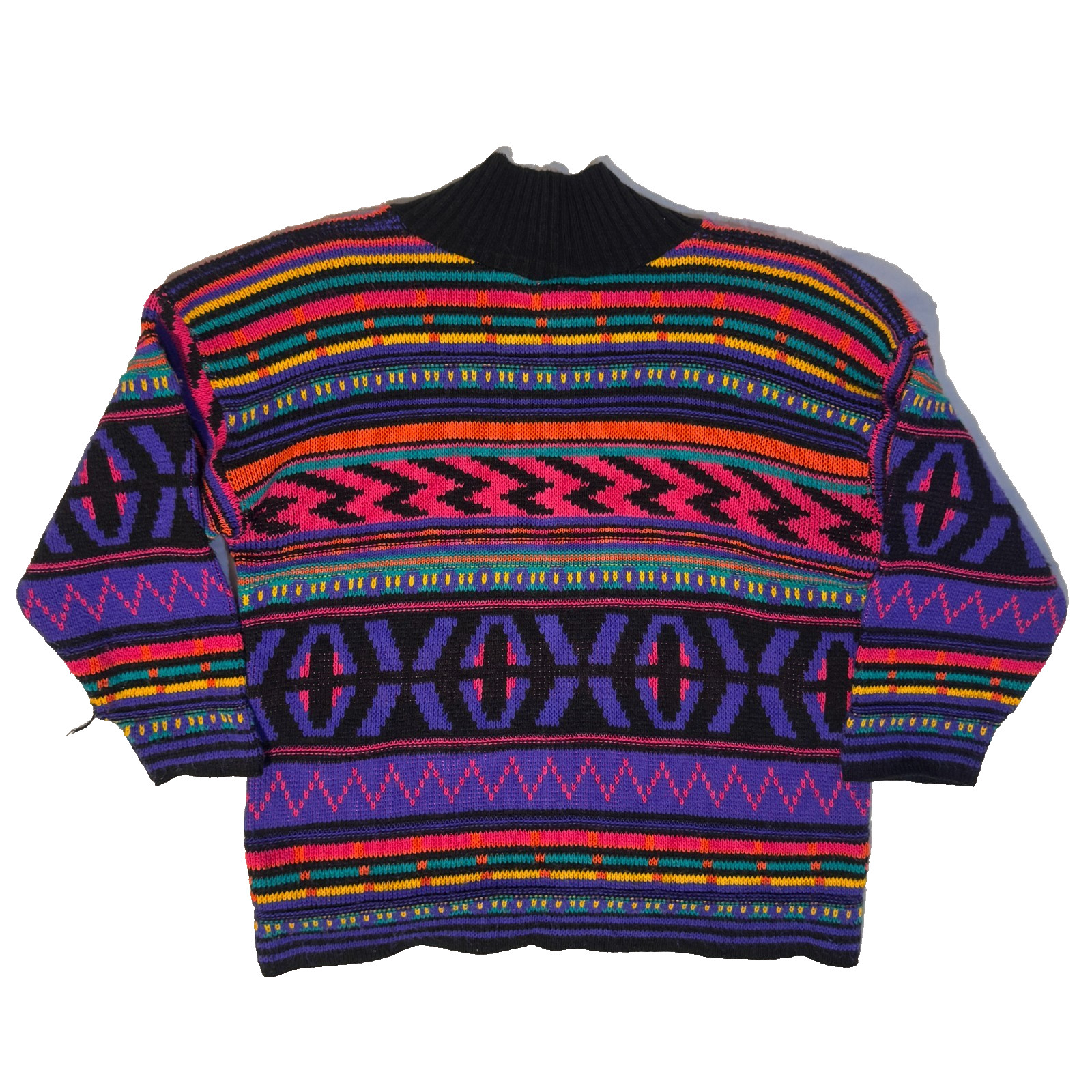 Vintage 90s Croquet Club Colorful Aztec Sweater Southwestern Retro Large USA