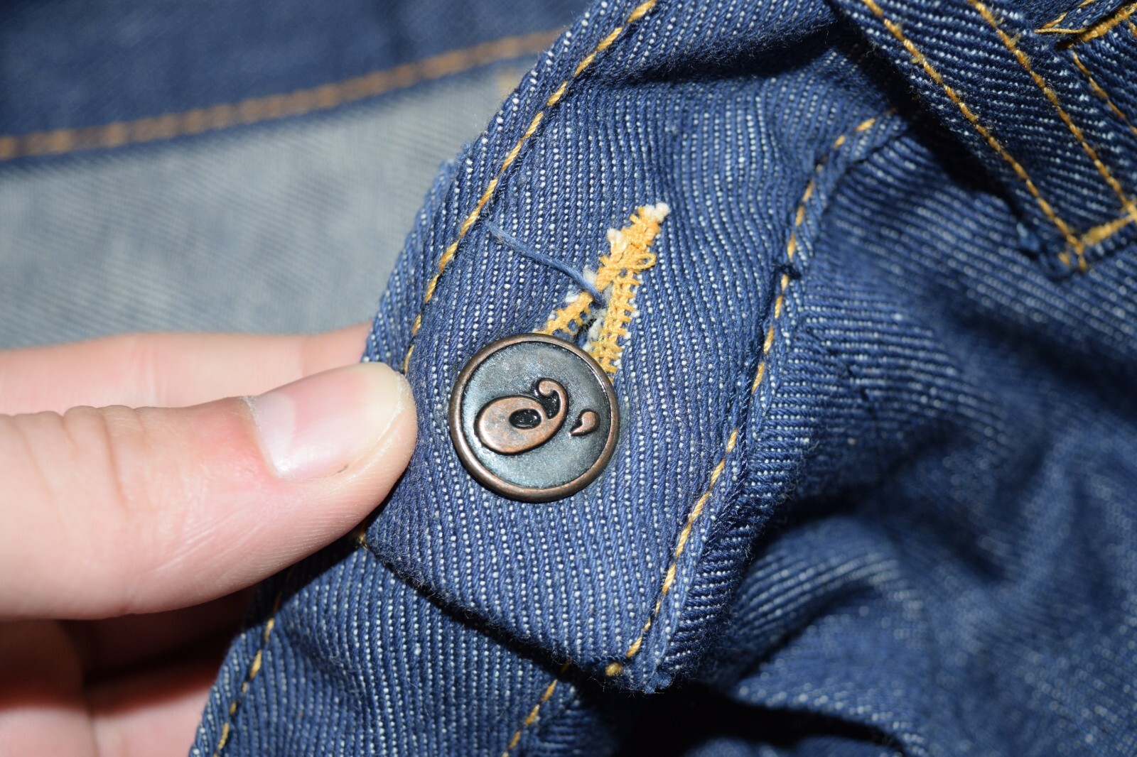 VTG 50s 60s SANFORIZED DENIM CUT OFF Jean Shorts 34″ Waist HONG KONG PIN UP RAW