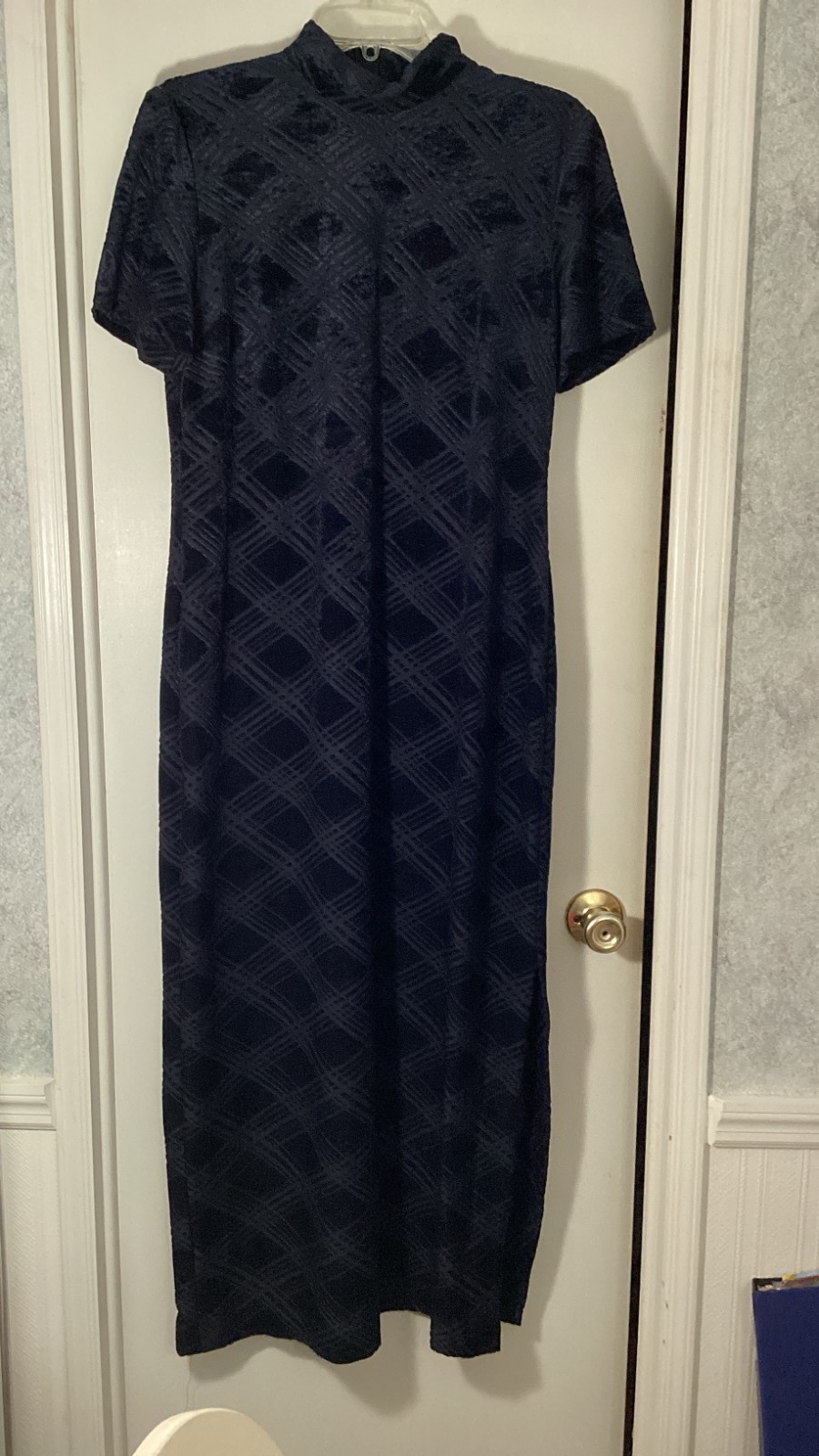 Vintage 1990s Donna Ricco New York Burnout Plaid Maxi Dress Whimsigoth