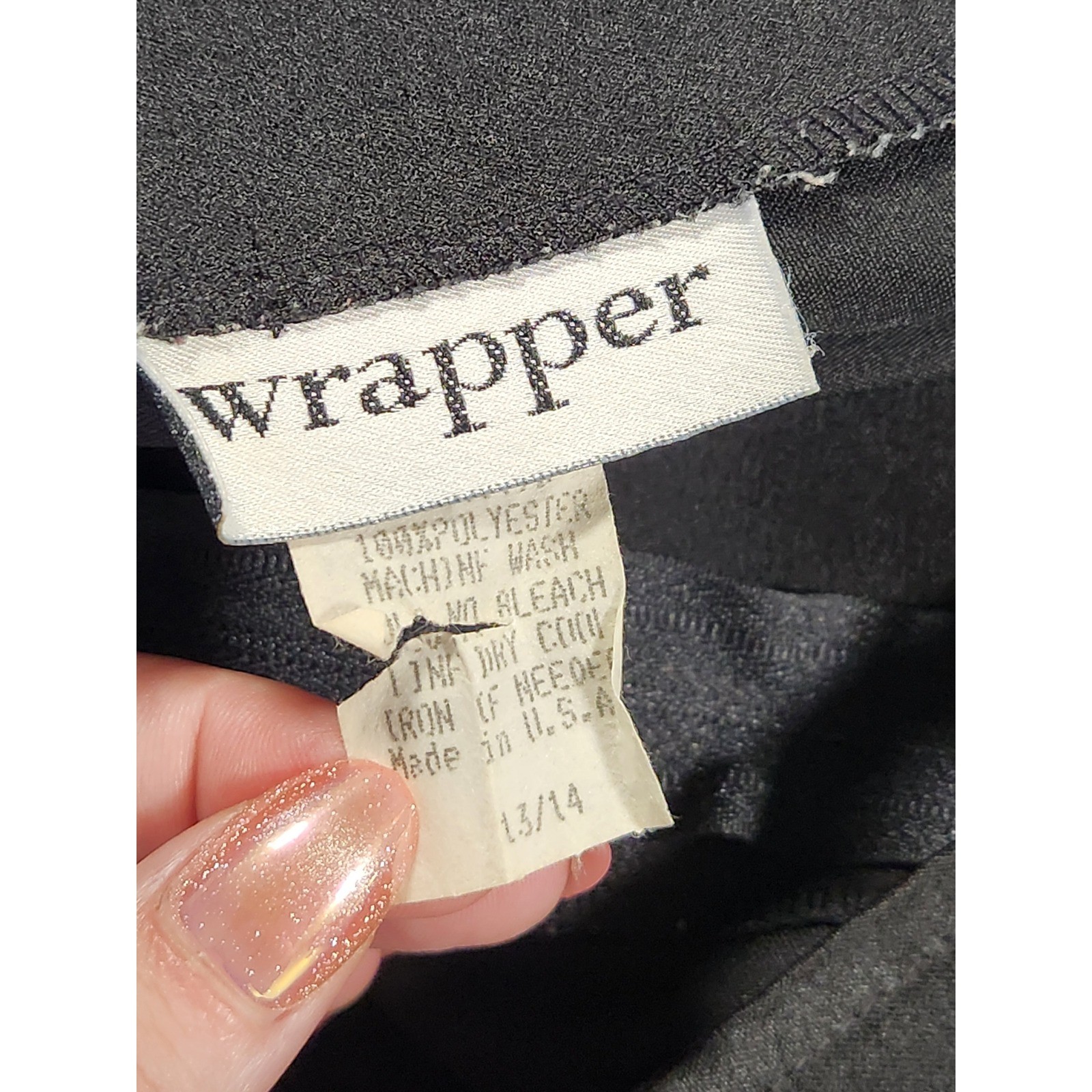 Vintage 1980s Wrapper Women’s Black Short A-Line Skirt Size 13/14 Juniors