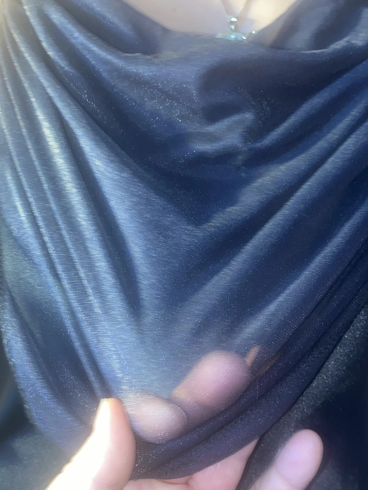 VTG SATIN LIQUID SHINY DRAPE NWT 80S NEGLIGEE HOLLYWOOD GLITZ M EMBELLISHED