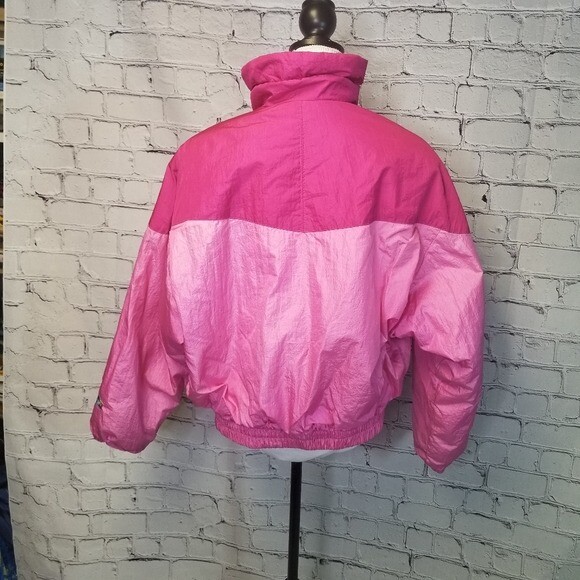 vintage 80s Robbe Magic pink ski snow jacket ladies womens colorblock bright