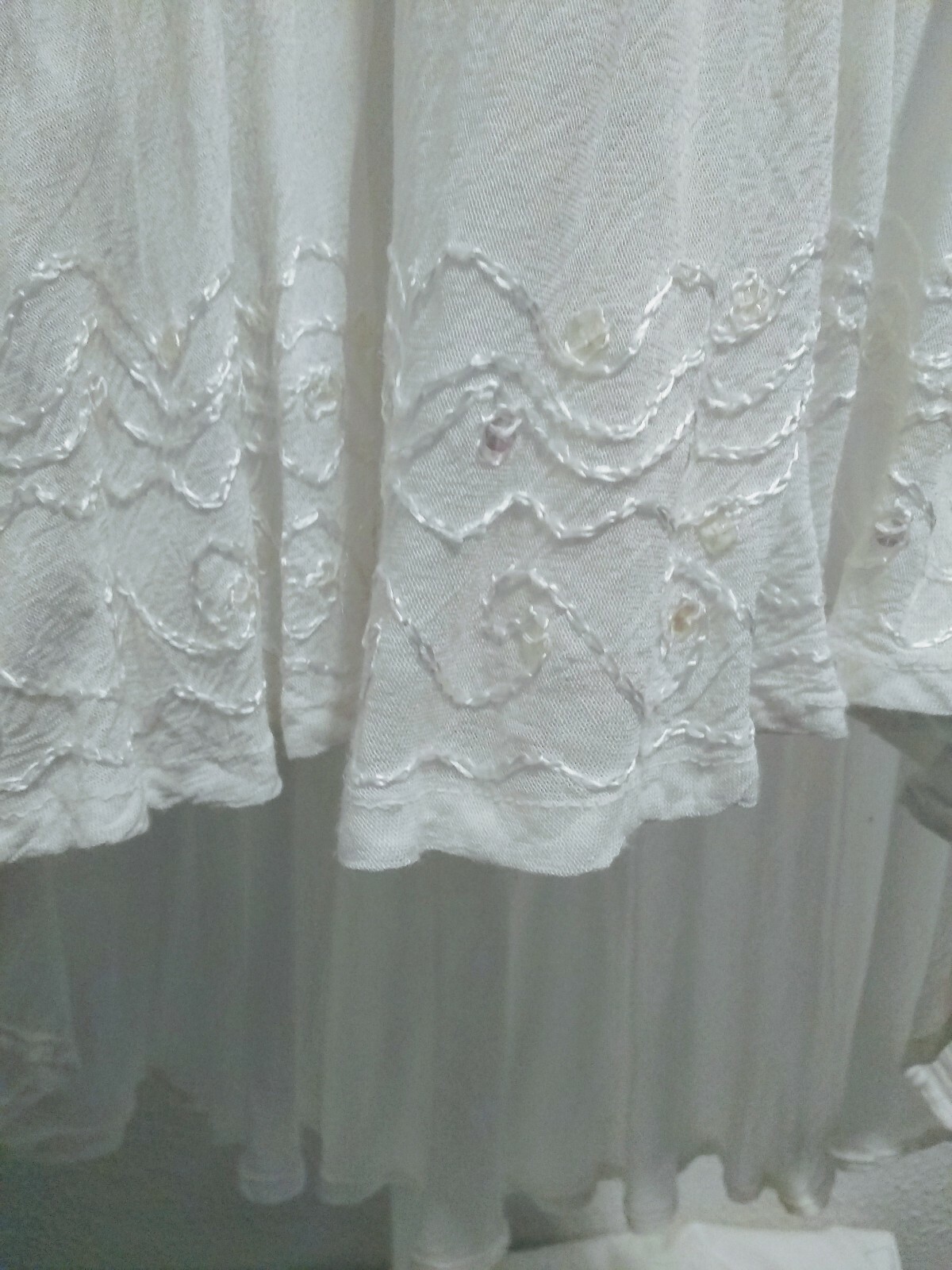 India Boutique White Sequin Women’s Below Knee Night Gown Lingerie NWT size M