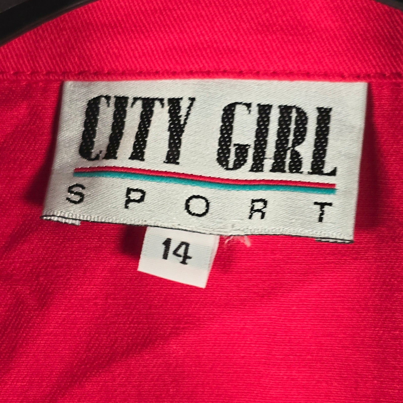 City Girl Sport Vintage Red Gold Embroidery Skirt Suit Set Blazer 14 Skirt 16