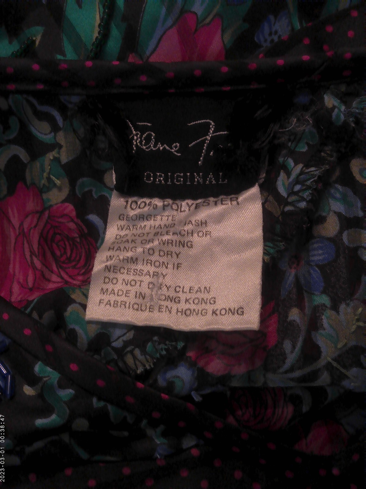 VTG Diane Freis 1980s Polyester Georgette 2-Piece Skirt Set Bright Floral O/S