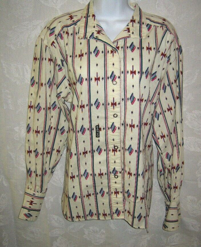 Vintage 90’s Banjo Women’s Shirt Size Medium Oversized Top Southwestern Print