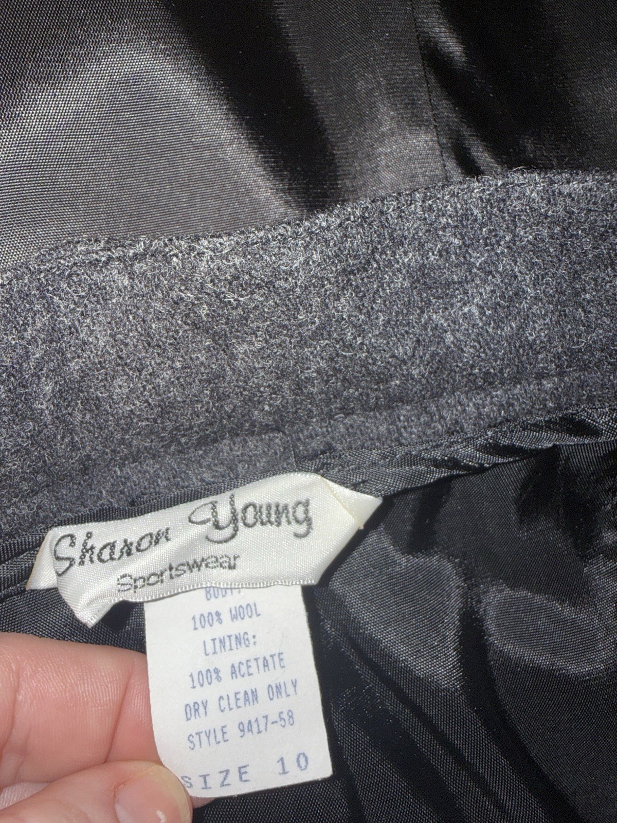 VTG Sharon Young 100% Wool Sz 10 Pant Suit Military Double Breasted