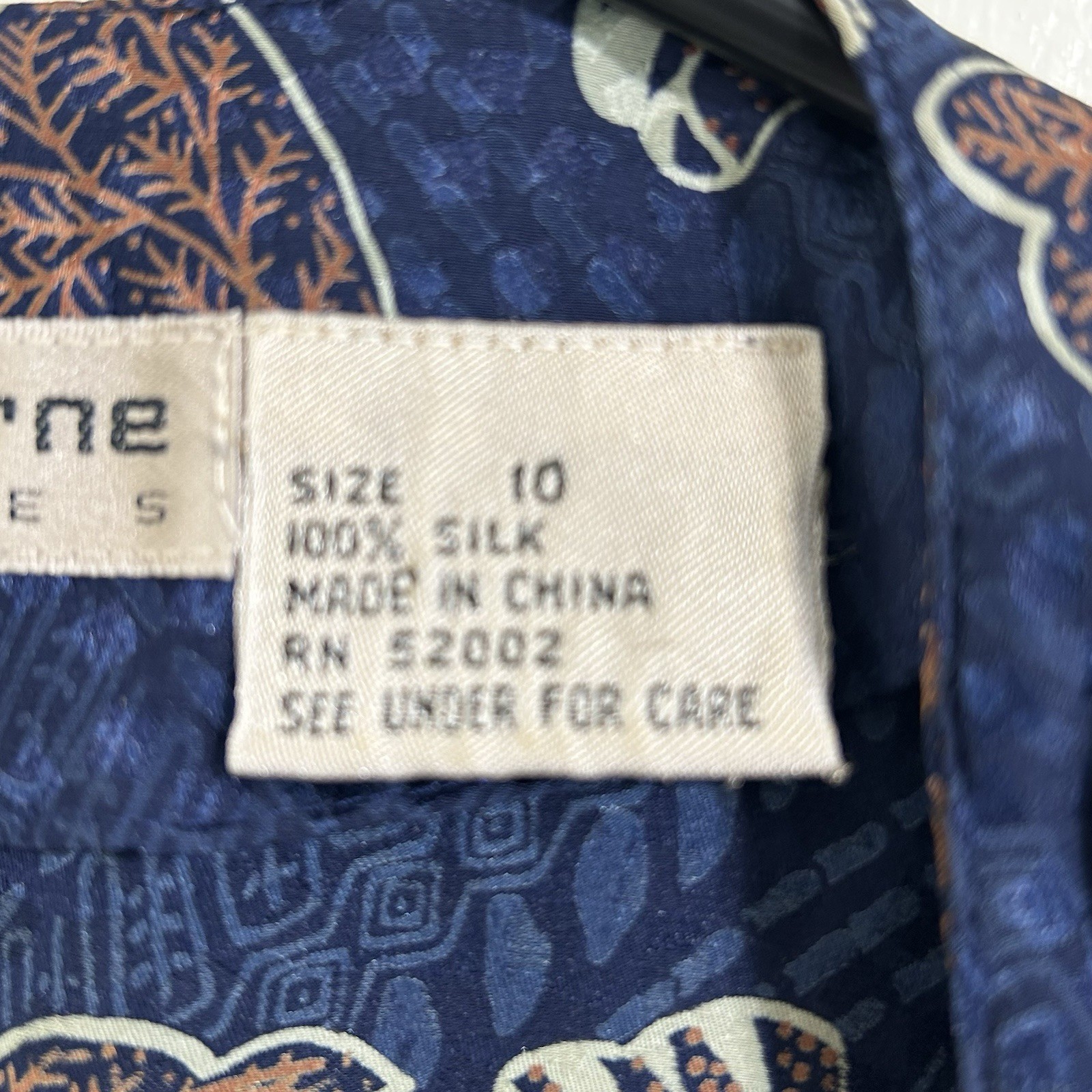 Vintage 80s Liz Claiborne women’s Navy Blue Floral 100% Silk Midi Dress size 10