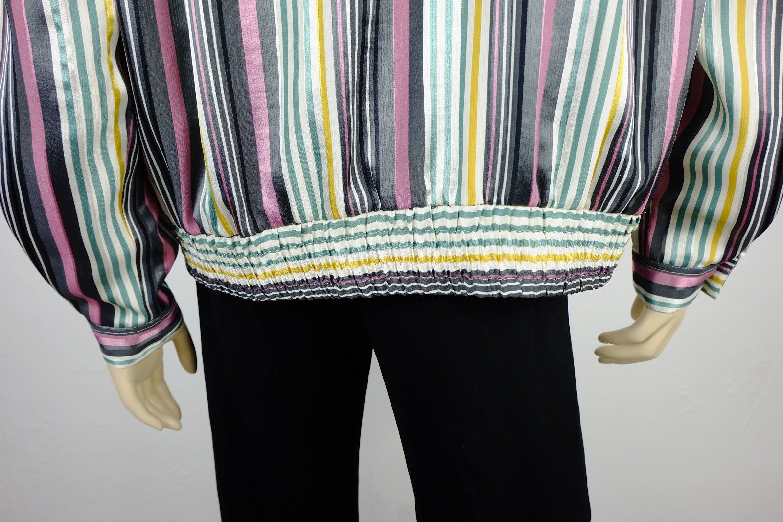Striped 80s blouse satin blouse Lucia West Germany slip size M