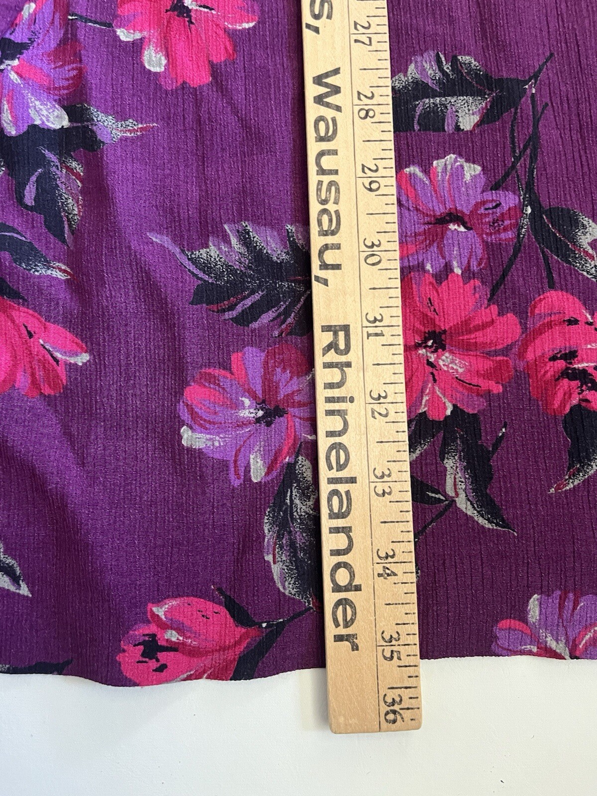 Vintage Jones Wear Purple Floral Faux Wrap Skirt, Size 12 100% Rayon