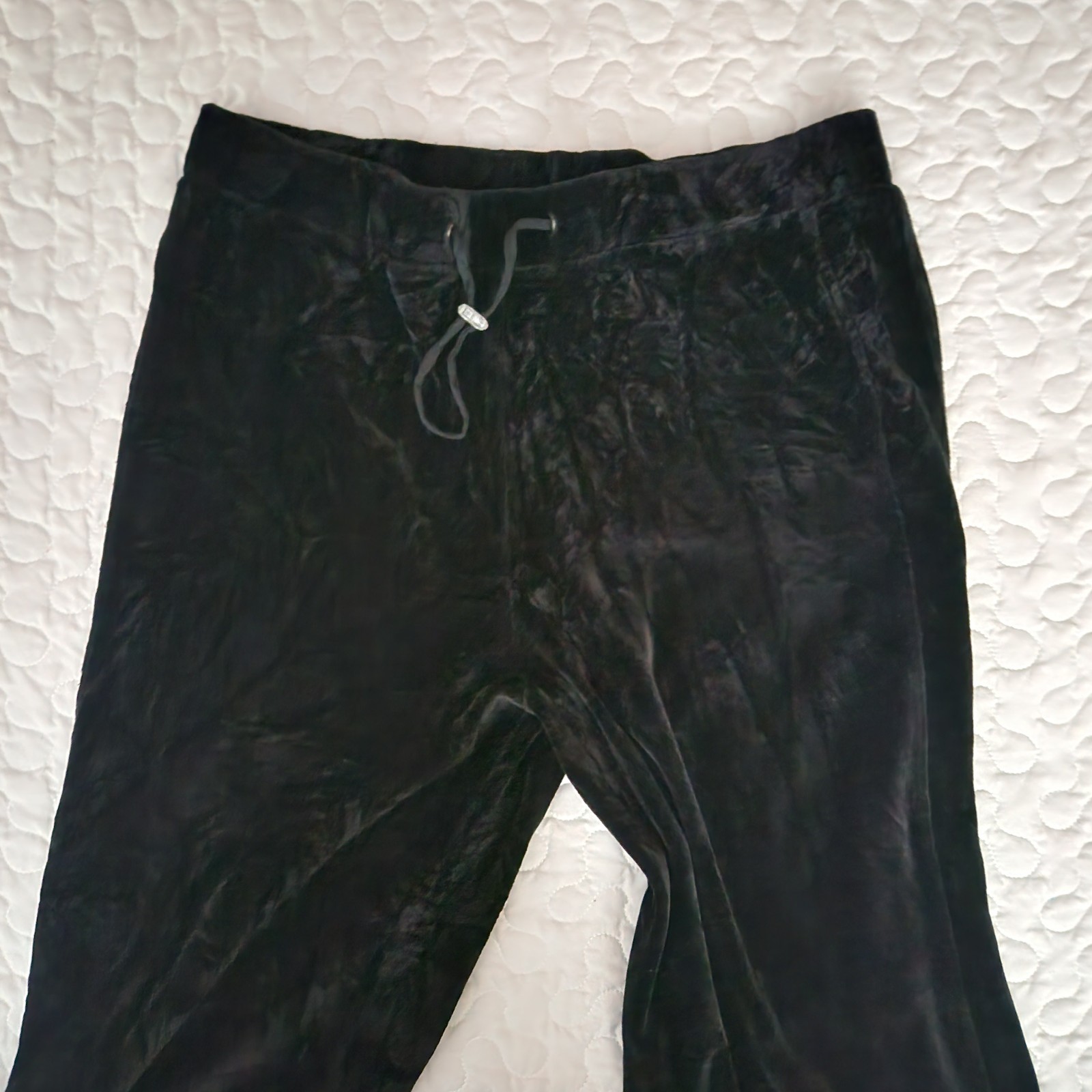 Vtg Talbots Crushed Black Velvet Pants Lounge Party Christmas Pullon wast 28 30