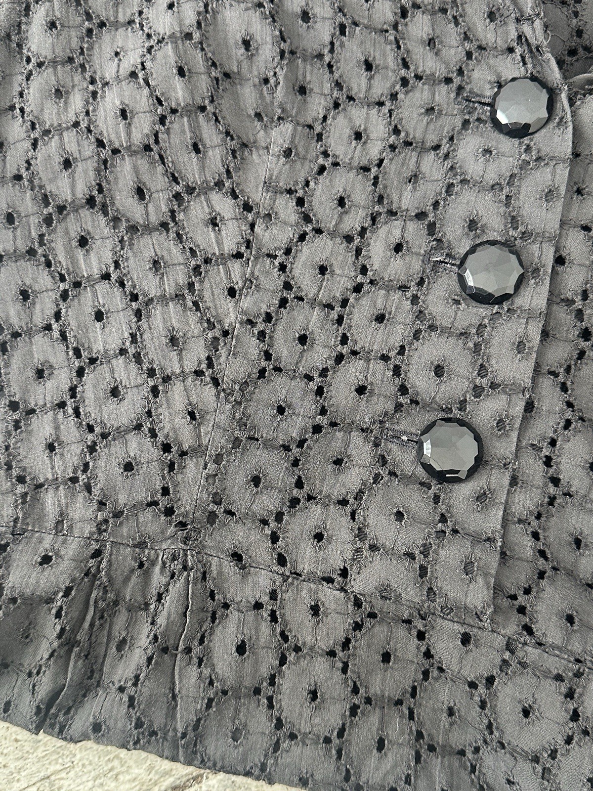 Vintage 40s Charcoal Lace Day Dress Size Small