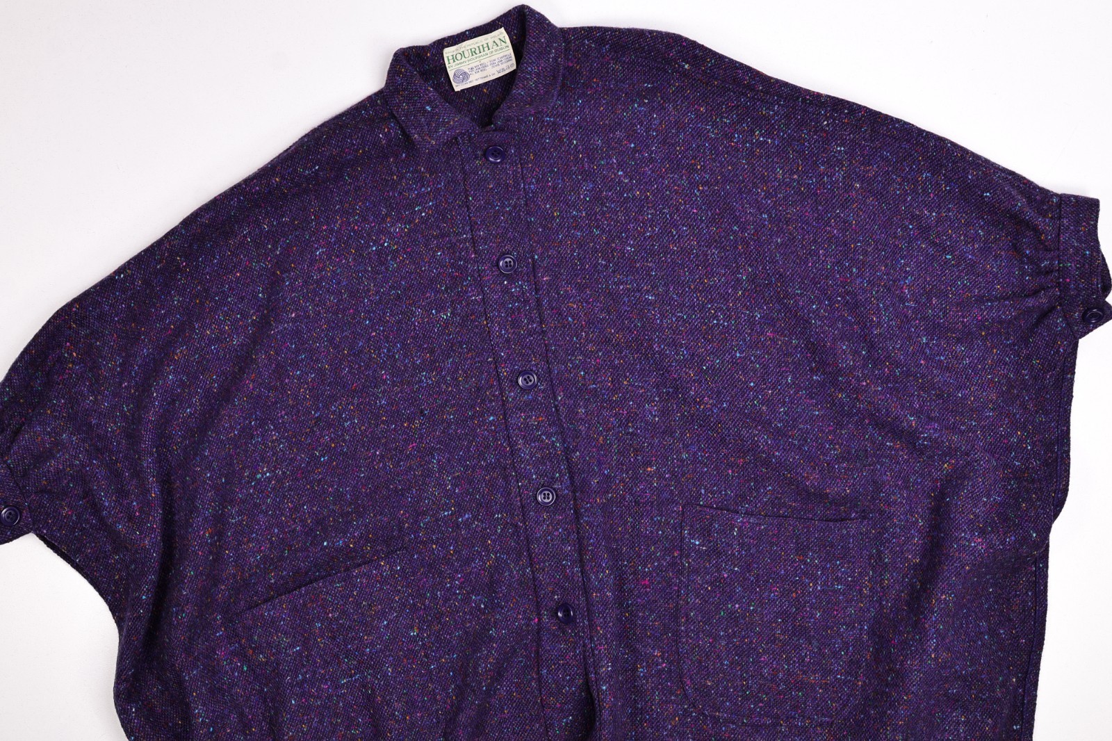 Jimmy Hourihan Donegal Tweed Ireland Purple Color Fleck Cape Small