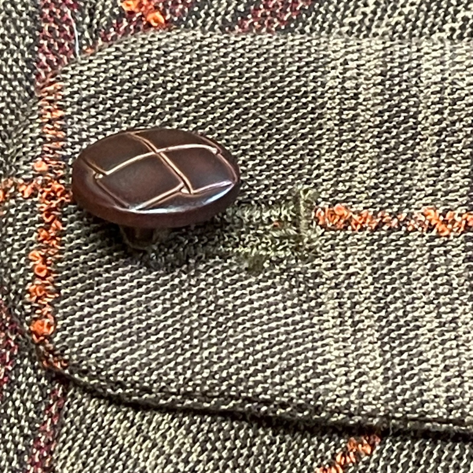 Vintage Jones & Co Plaid Tweed Blazer Jacket Size 6 Brown Red Martingale Belted