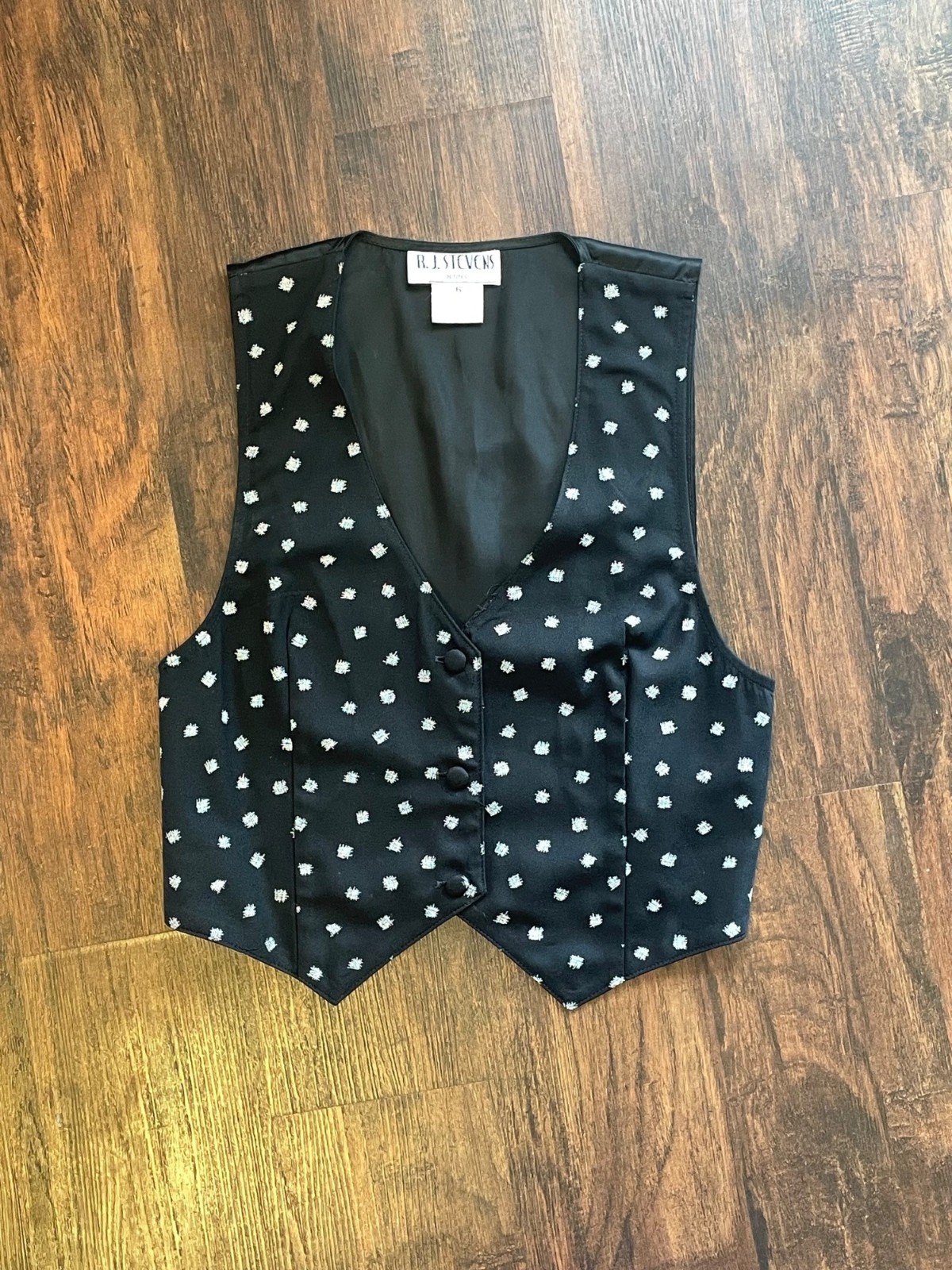 Vintage 1980s 1990s R.J. Stevens Polka Dot Vest Size 6