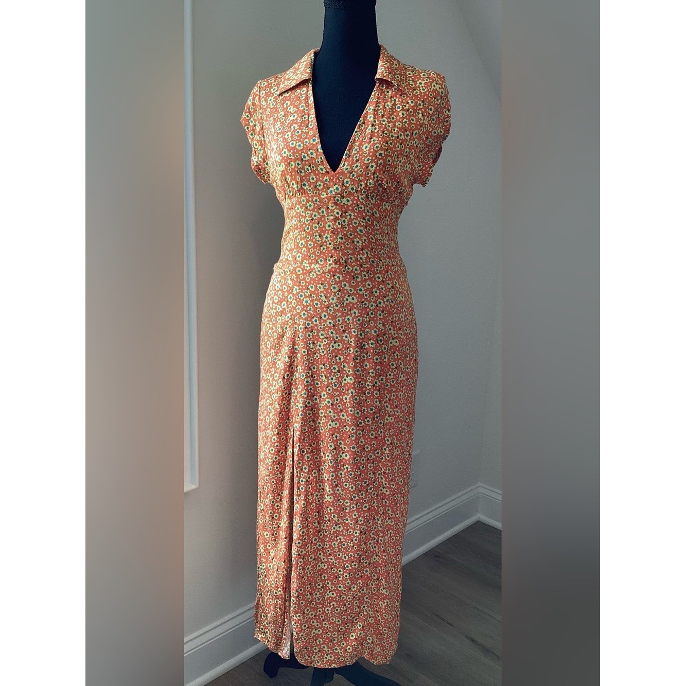 Urban Outfitters Cottagecore Floral Maxi Dress 90s Y2K Boho Fairycore Medium