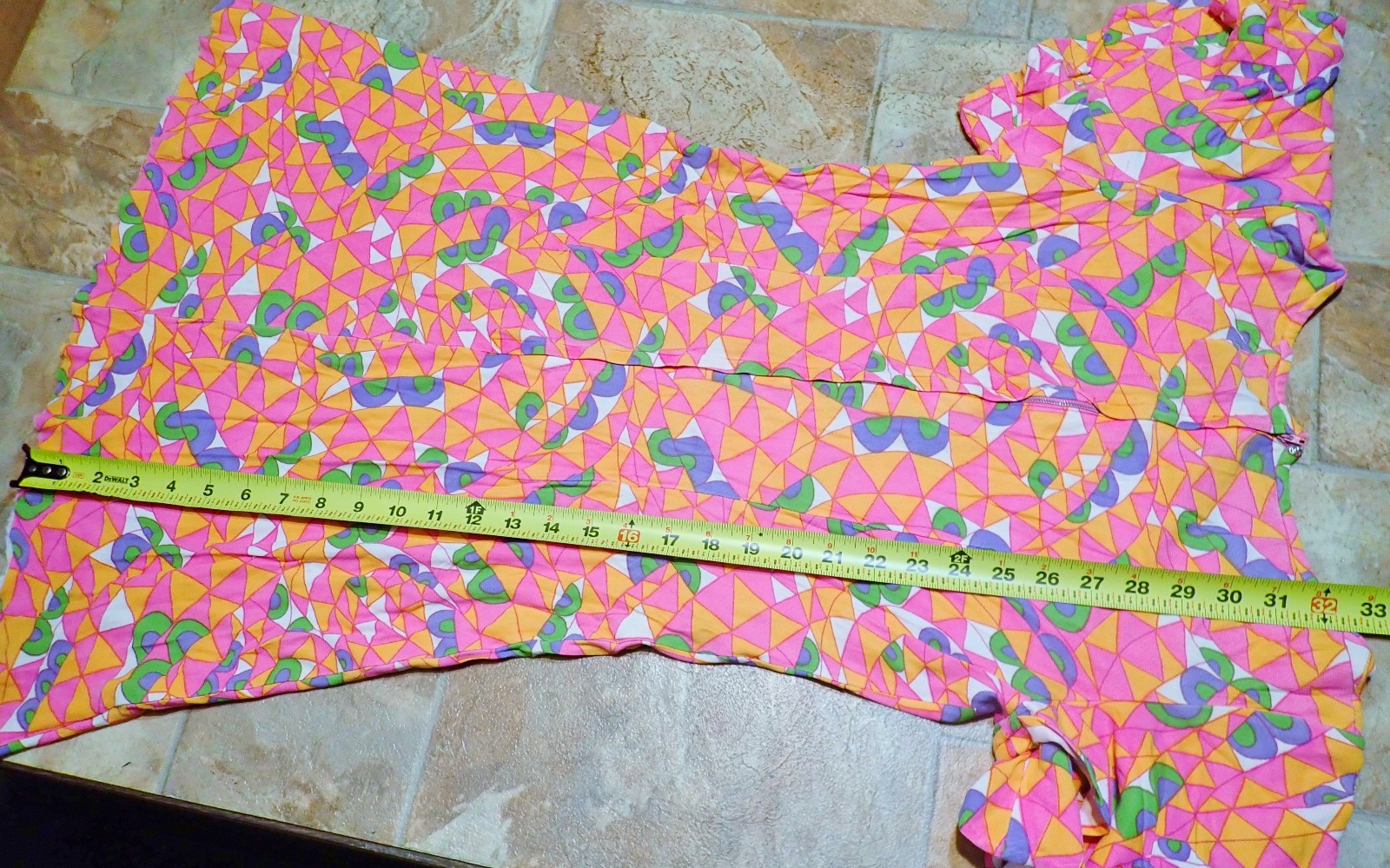 Vintage 60s Mod Psychedelic Geometric Hippie Flutter Sleeve Mini Dress XS Petite