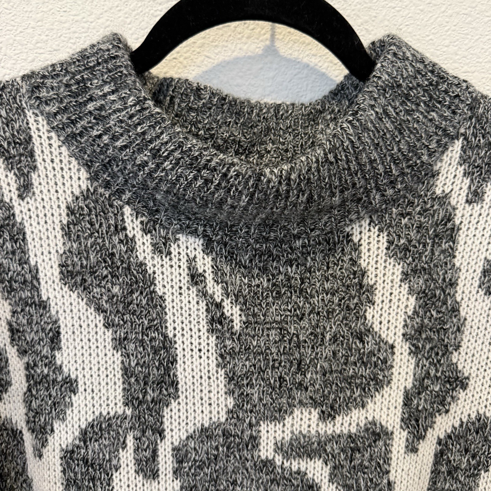 Vtg Croquet Club 80s 90s Prep Crop Sweater Animal/Geometric All Over Print Retro