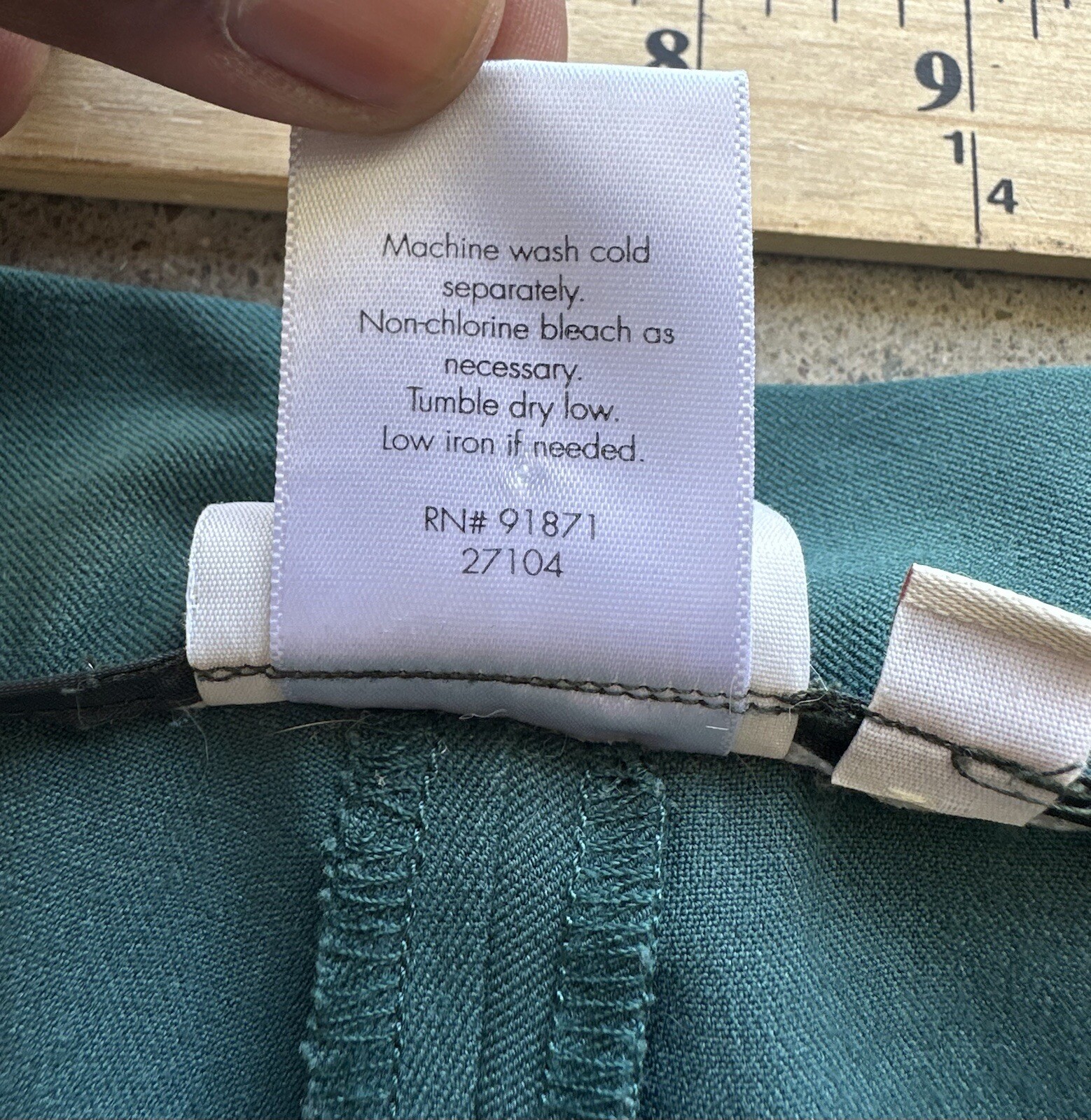 Vintage Norm Thompson Blue Teal Polyester Rayon Spandex Blend Pants Size 12