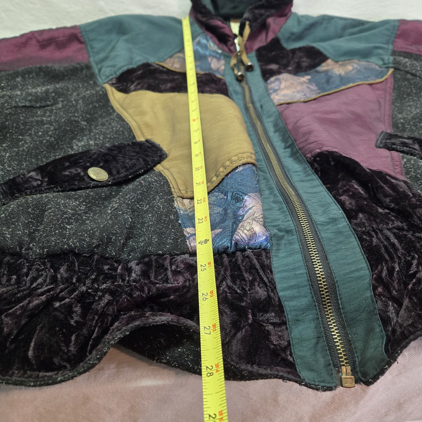 Vintage Charles Klein Women’s Jacket 2X Colorblock Patchwork 80s 90s