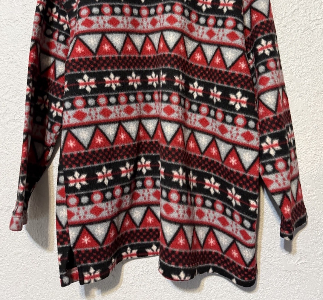 Vintage 90’s J.I.T. Sport Fleece Jacket Size 20W Full Zip Aztec Winter Print