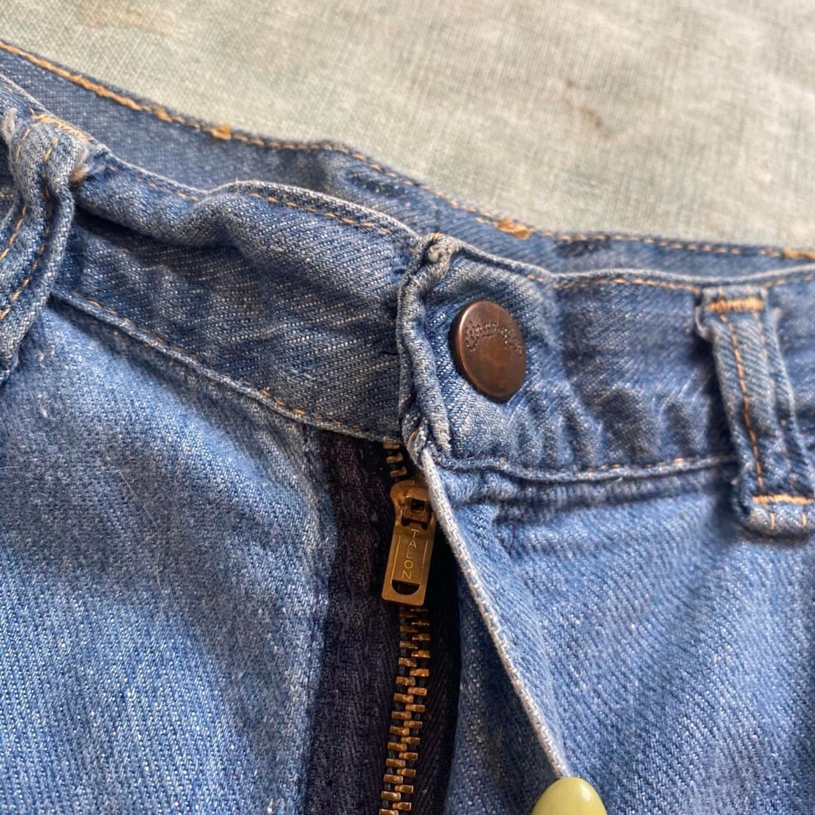 1970s Wrangler denim shorts with velvet heart patch