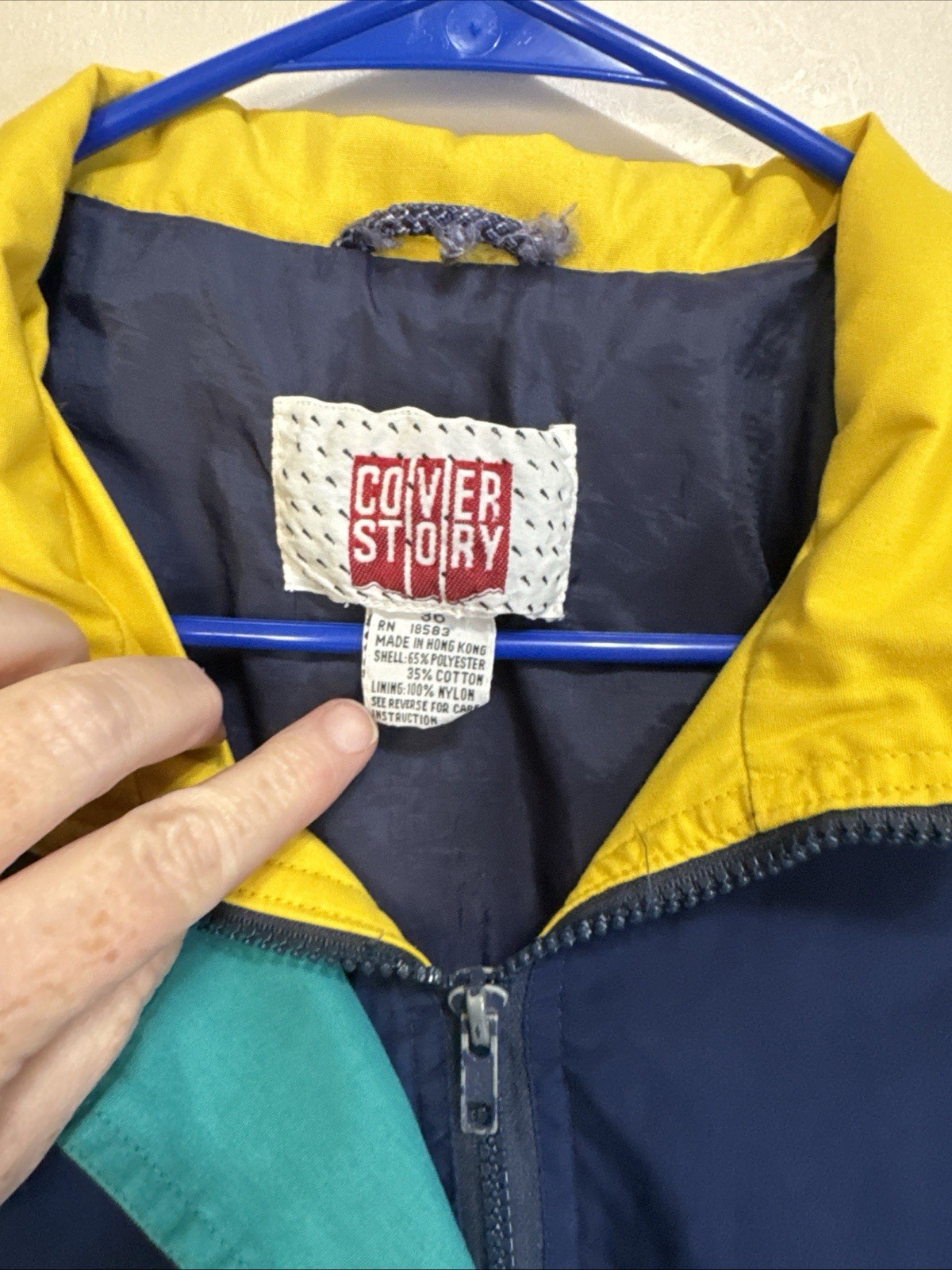 Vintage 90s Color Block Jacket XL Windbreaker Nautical Sailing Yacht