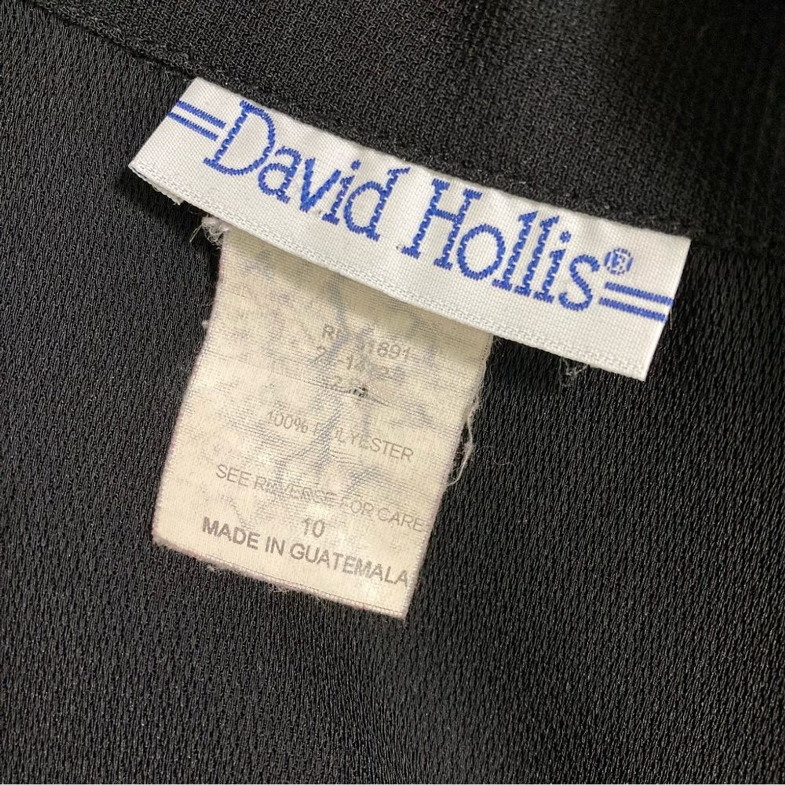 Vintage David Hollis Black Vest Size 10 Double Breasted Button Up Y2K 90s