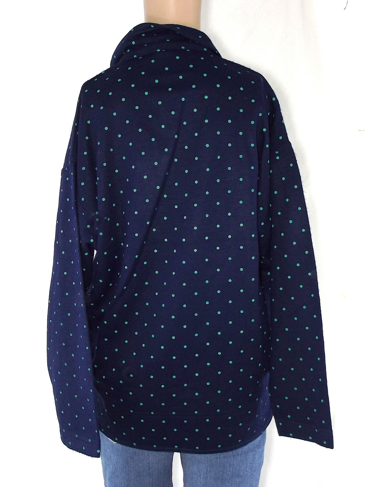 Campagnolo Sport Sweatshirt Womens Blue Vintage Made Italy Pois Size XL Extra…